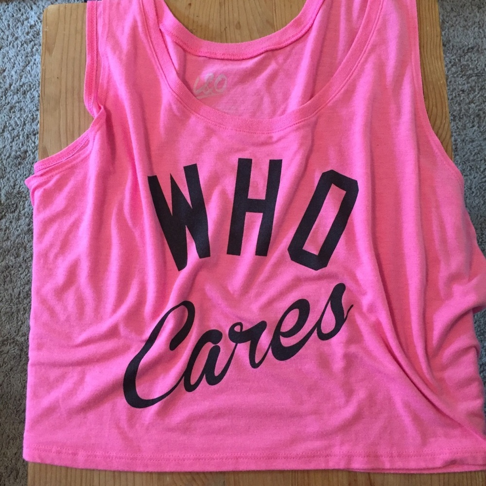 LOUD &OBNOXIOUS!!! “Who Cares” crop tank top